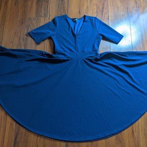 Navy Blue Swing Dress Bella Flare
